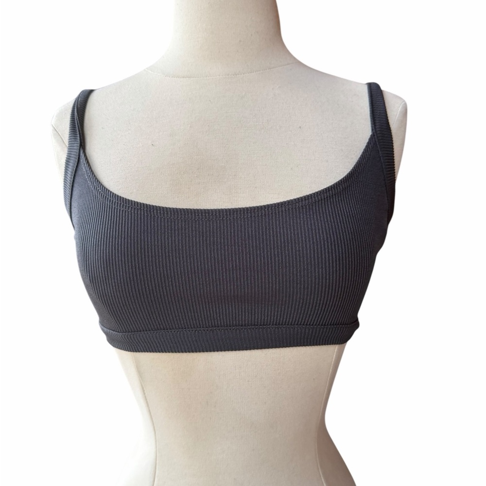 NWT Pretty Little Things Charcoal Gray Ribbed Bralette‎